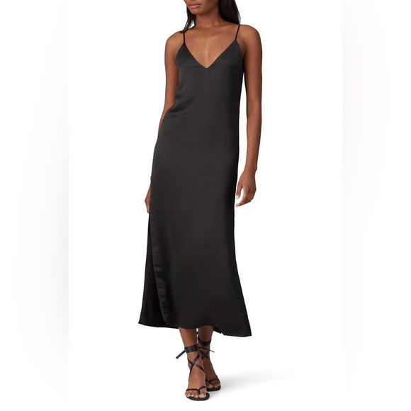 ROAM | Valencia Satin Black Slip Formal Midi Dress Size XS Cocktail Party - Picture 2 of 15